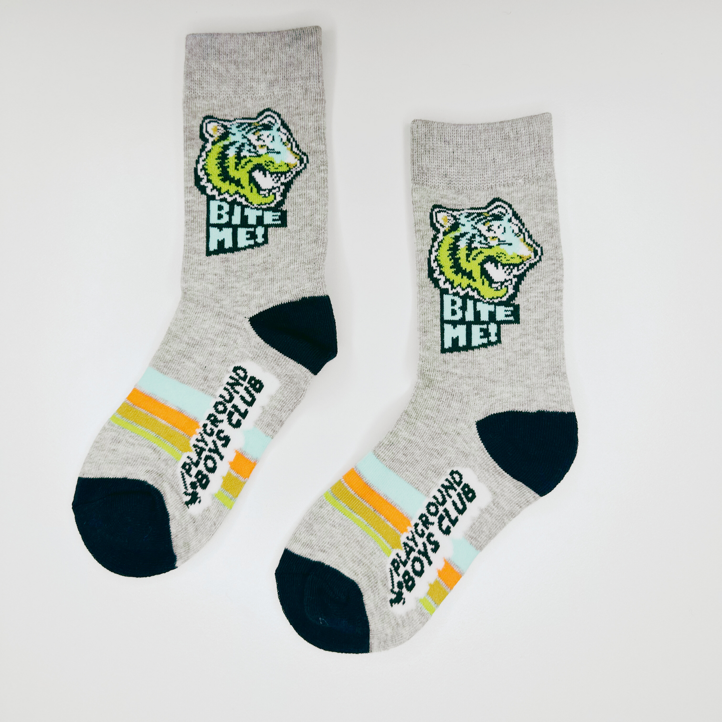 Kids Tiger Bite Me Crew Single Sock