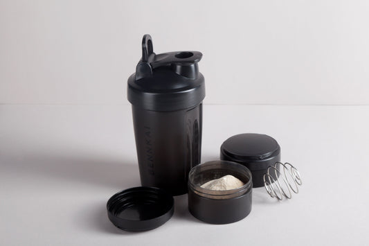 Shaker Bottle with Pill Organizer and Storage